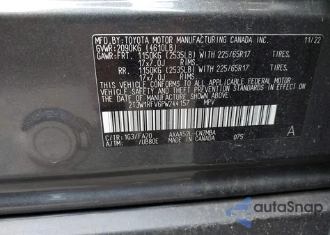 2023 Toyota Rav4 Xle z USA, uszkodzony, nr VIN 2T3W1RFV6PW244157